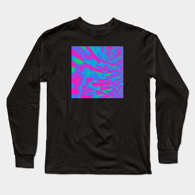 Polysexual Pride Abstract Crumpled Striped Layers Long Sleeve T-Shirt by VernenInk